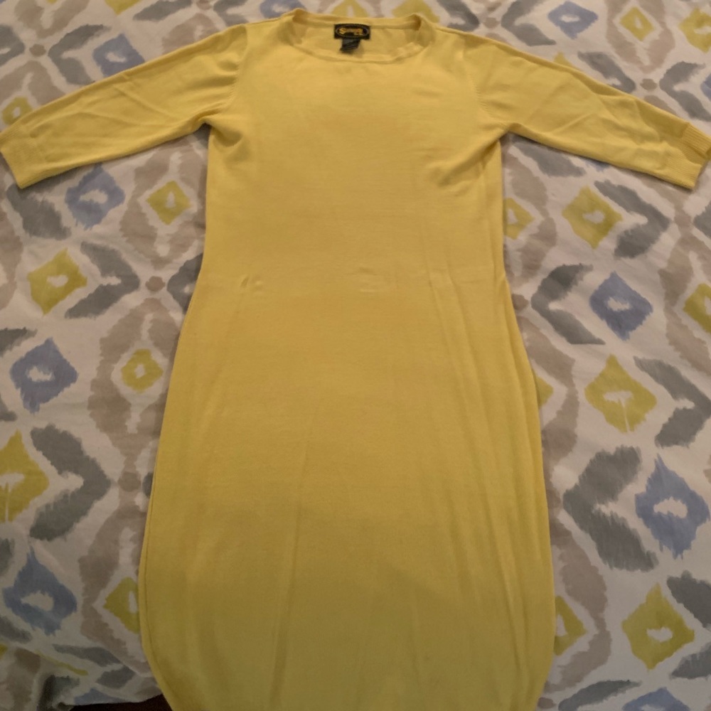 Yellow Sweater Dress